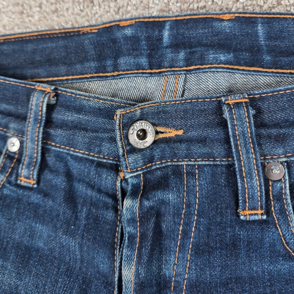 3sixteen Slim Tapered Mens Selvedge Denim Jeans Blue Button Fly 30x32 ST-101X - Picture 5 of 14